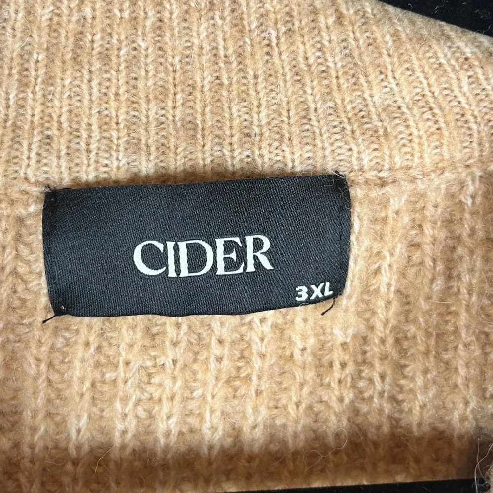 Cider Quarter Zip Sweater Vest Ribbed Knit Sleeveless Pullover Tan 3XL XXX-Large
